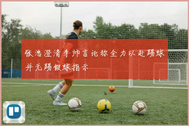 张浩澄清李帅言论称全力以赴踢球并无踢假球指示